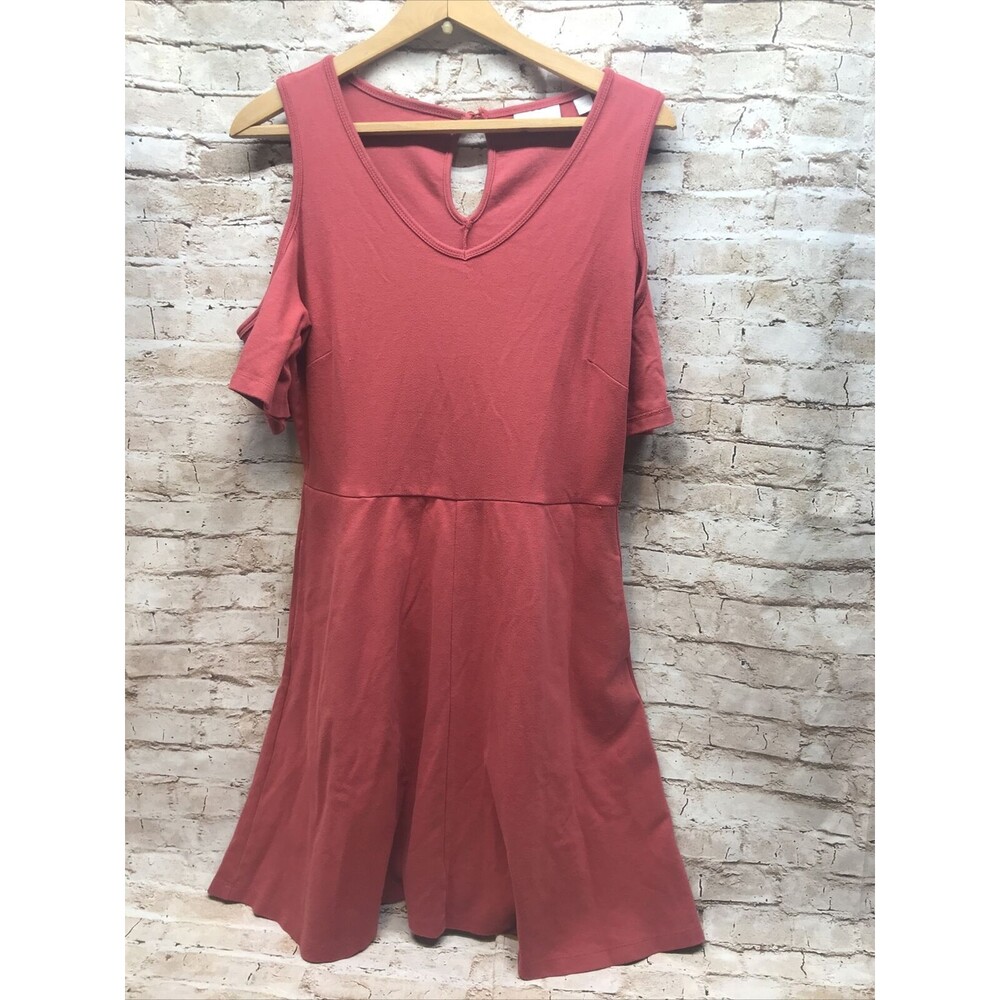 New York & Co Womens Dress Size M Cold Shoulder Short Sleeve Pockets